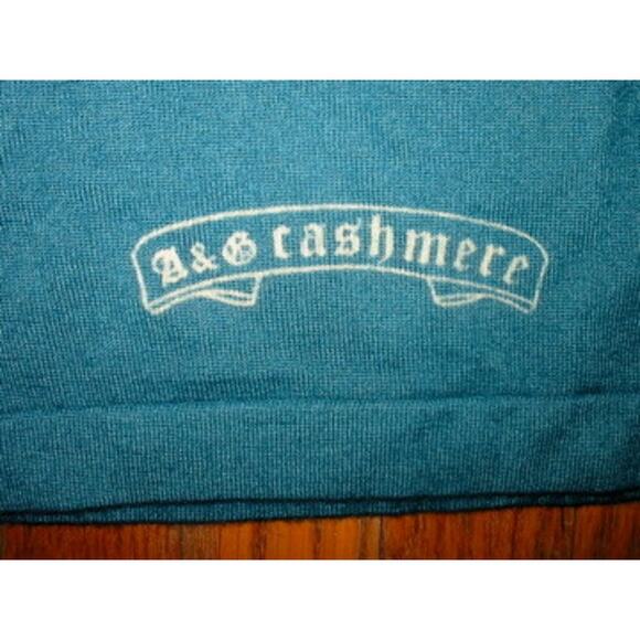 VINTAGE 90's AG AMAL GUESSOUS TEAL CASHMERE INTARSIA  SHORT SLEEVE SWEATER NWOT - Picture 3 of 8